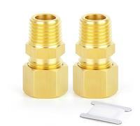 ERGAOBOY 2 pièces 10mm OD x 1/4"BSP fileté laiton raccord de tube de compression, Heay Duty laiton raccord de compression