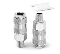 ERGAOBOY 2 pièces 3/8" BSP mâle Raccords de tuyau d'air, Raccord rapide de conduite d'air pour l'industrie, Kit de réparation de tuyau de compresseur pneumatique