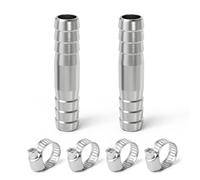 ERGAOBOY 2 pièces 37 mm raccord à barbelure en acier inoxydable 304, raccord union, adaptateur droit avec collier de serrage pour air, eau et carburant