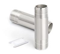 ERGAOBOY 2 pièces 50mm 1 "x 1" mâle BSP Mamelon Tuyau coulé 304 raccords de tuyauterie en Acier Inoxydable