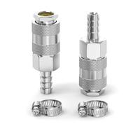 ERGAOBOY 2 pièces accouplement d’air industriel mâle avec canne de tuyau de 12MM, fer nickel plating débit de raccord rapide air pneumatique compresseur raccords de tuyau