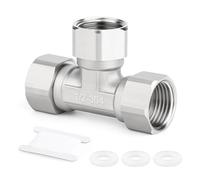 ERGAOBOY 2 pièces Connecteur en T flexible et mobile 3 voies en acier inoxydable 304, raccord en T femelle 1/2" pour pulvérisateur, vanne d'angle, bras de douche