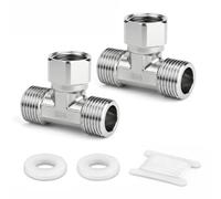 ERGAOBOY 2 pièces Connecteur en T flexible mobile 3 voies en acier inoxydable 304, connecteur en T mâle 3/4" avec écrou pivotant pour pulvérisateur, robinet d'équerre, bras de douche