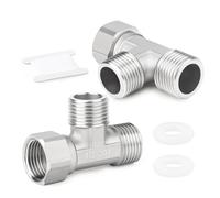 ERGAOBOY 2 pièces Connecteur en T flexible mobile 3 voies en acier inoxydable 304, raccord en T mâle 3/4" pour pulvérisateur, robinet d'équerre, bras de douche