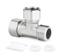 ERGAOBOY 2 pièces Connecteur en T flexible mobile 3 voies gauche et haut 2 extrémités en acier inoxydable 304,mâle 1/2" raccord union pour pulvérisateur, robinet d'équerre, bras de douche