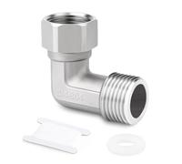 ERGAOBOY 2 pièces coude à 90 degrés en acier inoxydable 304, 2 extrémités, connecteur flexible et mobile, 3/4" raccords femelles pour pulvérisateur, robinet d'équerre, bras de douche