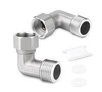 ERGAOBOY 2 pièces coude à 90 degrés en acier inoxydable 304, 2 extrémités, connecteur mobile flexible, raccords de tuyau femelle 1/2" pour pulvérisateur, robinet d'équerre, bras de douche