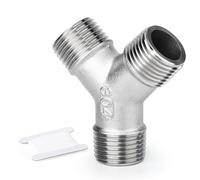 ERGAOBOY 2 pièces en acier inoxydable 304 3/4" BSP mâle en forme de Y à 3 voies pour eau/huile/gaz
