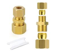 ERGAOBOY 2 pièces raccords à compression en laiton, 4 mm de diamètre extérieur x 6 mm de diamètre extérieur, réducteur femelle, raccord droit à compression