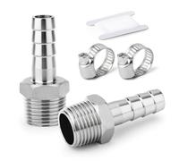 ERGAOBOY 2 pièces raccords embout cannelé acier inox 304, embout 14 mm vers filetage mâle BSP 1/2", raccord compression eau, carburant, air