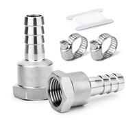 ERGAOBOY 2 pièces raccords embout cannelé acier inox 304, embout 16 mm vers filetage femelle BSP 3/4", raccord compression eau, carburant, air