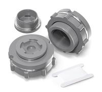 ERGAOBOY 2 piezas de accesorios de PVC BSP de 1-1/2 pulgada Para tanques de Agua Negros, adaptadores Con tapones y Juntas Para barriles de Lluvia, acuarios y estanques