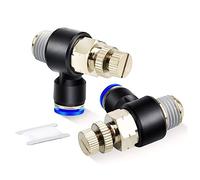 ERGAOBOY 2pcs 8mm diamètre extérieur du manchon de carte x 1/4 "BSP coude fileté externe 90 degrés Push Air Flow Control Valve raccord pneumatique