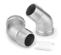 ERGAOBOY 5 Pcs 1/2" BSP Femelle vers 1/2" Mâle Connecteur coudé, Acier inoxydable 304 Raccord à 45 degrés, Frizione a croce a 4 vie