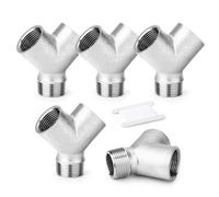 ERGAOBOY 5 Pcs 304 Acier inoxydable en forme de Y 3 voies Raccords de tuyauterie, 1/2" BSP femelle x 1/2" BSP femelle x 1/2" BSP Connecteur fileté mâle