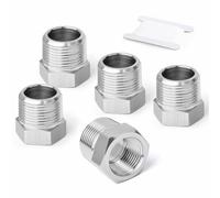 ERGAOBOY 5 pcs 304 réducteur en acier inoxydable douille hexagonale, 1/2" BSP mâle à 1/8" BSP femelle tuyau, adaptateur réducteur de raccord convertisseur