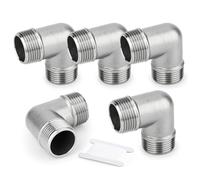 ERGAOBOY 5 Pcs Acier inoxydable 304 90-Degree Male Elbow Pipe Fitting 1/2" BSP Male Pipe Fitting, Frizione a croce a 4 vie