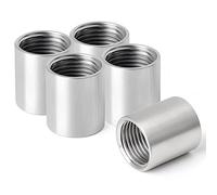 ERGAOBOY 5 pièces de raccords de tuyaux en acier inoxydable 304, filetés femelles BSP 1/2" x femelles BSP 1/2", adaptateurs de raccords de tuyaux