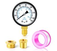 ERGAOBOY Manomètre 0-10 bar (0-150 psi) cadran 2" 1/4" BSP pour pompe de puits, avec adaptateur en laiton, montage inférieur