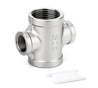 ERGAOBOY Raccord de tuyau à 4 voies en acier inoxydable 304, adaptateur réducteur femelle 32 mm x femelle 20 mm pour carburant/air/liquide/gaz