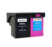eRgDFS 2 Pack Compatible avec Les Cartouches d'encre 300 300xl Black and Tri-Color DeskJet D1660 D2560 D2660 D5560 F2420 F2480 F2492 F4210 Imprimantes
