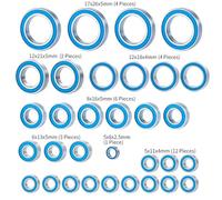 eRgDFS 32 pcs Roue de moyeu de moyeu kit de roulement scellé Bleu Compatible avec 1 à 10 échelles rc