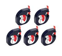 eRgDFS 5 / 10pk 91201 91202 12267 Tape d'étiquette 12mm 91222 91332 91200 91203 Compatible avec Le Fabricant d'étiquettes de Style LT-100H(5PK Plastic Red)