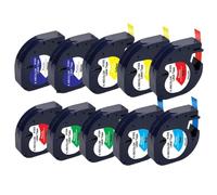 eRgDFS 5 / 10pk 91201 91202 12267 Tape d'étiquette 12mm 91222 91332 91200 91203 Compatible avec Le Fabricant d'étiquettes de Style LT-100H(10PK Mixed Color)