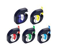 eRgDFS 5 / 10pk 91201 91202 12267 Tape d'étiquette 12mm 91222 91332 91200 91203 Compatible avec Le Fabricant d'étiquettes de Style LT-100H(5PK Mixed Color)