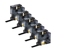 eRgDFS 5 Pack Compatible avec D1 45013 Black on White 12 mm Étiquettes Tapes LabelManager LM 160 420p 280(5PK Gold on Black)