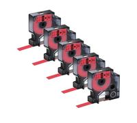 eRgDFS 5 Pack Compatible avec D1 45013 Black on White 12 mm Étiquettes Tapes LabelManager LM 160 420p 280(5PK Black on Red)