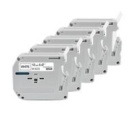 eRgDFS 5 Pack Compatible avec MK231 MK Étiquette de Bande 12 mm Noir sur Blanc PT-70 PT-60 Adhésif étanche