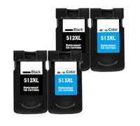 eRgDFS Cartouche d'encre Compatible 3PK pour PG512 CL513 Fonctionne avec MP230 MP240 MP250 MP270 MP480 MX350 IP2700(2SET)