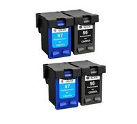 eRgDFS Cartouche d'encre de Remplacement Compatible 56xl 57xl Fonctionne avec Deskjet 450 450CBI 450CI 450WBT F4140 F4180 5150 5550 INSCRIETS Ink pour Les modèles d'imprimante(2BLACK 2COLOR)