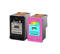 eRgDFS Cartridge à Encre 60xl Travaux de Remplacement remi -furé avec Photosmart C4680 D110 et Deskjet D2680 D1660 D2530 F2430 Angleterre Alternative Compatible(1Black 1Color)