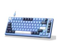 eRgDFS Clavier Compatible avec Le Clavier de Jeu mécanique SKY81 75% avec Joint RVB, Filaire, échangeable à Chaud, Clavier personnalisé à Amortissement du Son crémeux avec Bouton(Blue Whale Switch)