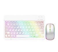 eRgDFS Clavier et Souris compatibles avec Clavier rétroéclairé Android avec Disposition Portugaise, Arabe et espagnole(Backlight White Set)