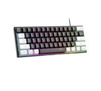 eRgDFS Clavier Filaire Compact rétroéclairé RVB à 61 Touches Compatible avec PC(White Black)