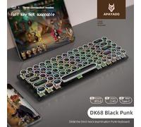 eRgDFS Clavier mécanique sans Fil 68 Touches, Connexion trimode, rvb Dynamique, échange à Chaud, Compatible avec DK68 Punk(Black Punk)