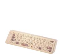 eRgDFS Clavier muet sans Fil de 10 Pouces avec carré Compatible avec Trois systèmes pour téléphones et IPads(Beige)