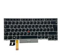 eRgDFS Clavier rétro-éclairé Compatible avec Les Ordinateurs Portables E480 E490 T480S L480 T490 T495 L380 L390 L490 P43S Lispation espagnole Latin(Silver with BL)