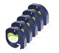 eRgDFS Compatible avec 5 ou 10 Paquet de Noir Auto-adhésif sur Papier Blanc l ABEL t Apes 12 mm imprimantes(5PK)