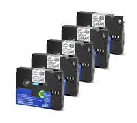 eRgDFS Compatible avec 5 Pack TZE-131 TZ131 12 mm Noir sur Une Marque d'étiquette laminée Claire