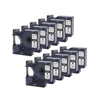 eRgDFS Compatible avec D1 45013 45010 45018 45016 LABELAGER 160 280 IMPRIMANTE Pack DE 5 ou 10 12 mm D1 Tape C(10PK-Black-on-Clear)