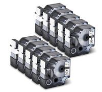 eRgDFS Compatible avec D1 45803 19 mm Tapis d'étiquette Standard LabelManager 300 420p Imprimante 10 Pack Noir sur Bande d'étiquette Blanche