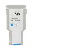 eRgDFS Compatible avec la Cartouche à Jet d'encre Designjet Jet T950 T850 Pigment Encre 738xl 676M6A 676M7A 676M8A 498N8A(Yellow-300ML)