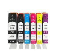 eRgDFS Compatible avec la Cartouche à l'encre à Jet d'encre TS8250 TS705 TR7550 PGI-580 PGI580 PGI-580XXL CLI-581 CLI-581XXL(1SET(6PCS))