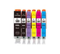 eRgDFS Compatible avec la Cartouche d'encre PGI 580 CLI 581 PGI 580XL CLI 580XL IMPRIMERS TR7550 TR8550 TS6150 TS705 TS9120(6PK)