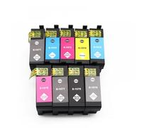 eRgDFS Compatible avec l'ensemble de Cartouche d'encre T1571 T1572 T1573 T1574 T1575 T1576 T1577 T1578 T1579 Utilisation avec imprimante Stylus Photo R3000(1Set (9PCS))