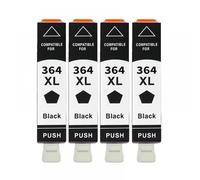 eRgDFS Compatible avec Les Cartouches d'encre 364 364xl Utilisation avec Les imprimantes Photosmart 6525 7510 7515 7520 B010A B110A B110C B110E B111A(4PCS Black)